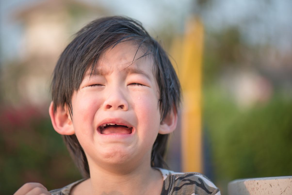 Asian child crying